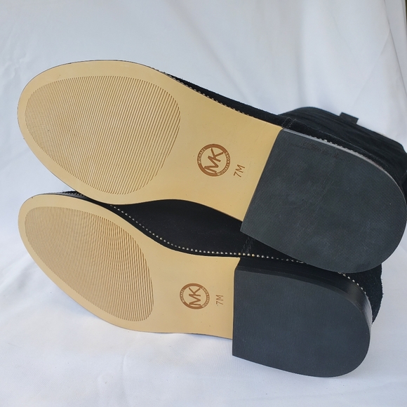 Michael Kors Black Suede Bayview Riding Boot Knee High Sz 7 - Picture 10 of 16